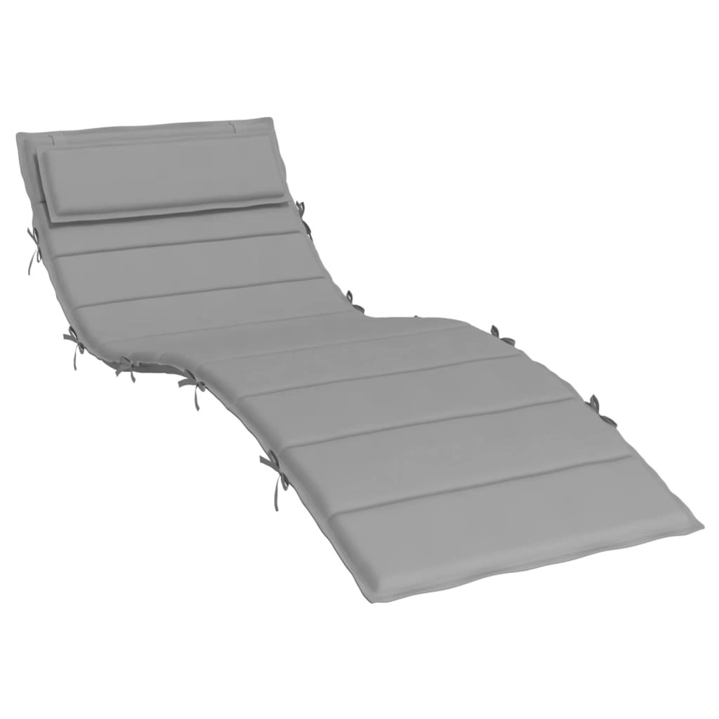 Sun Lounger Cushion Grey 180x60x3 cm Oxford Fabric 361853