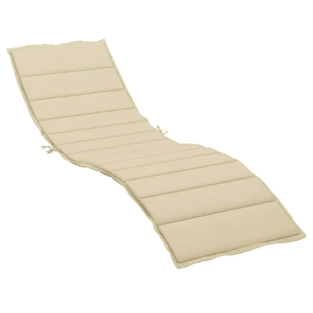 Sun Lounger Cushion Beige 200x50x3cm Oxford Fabric 314191