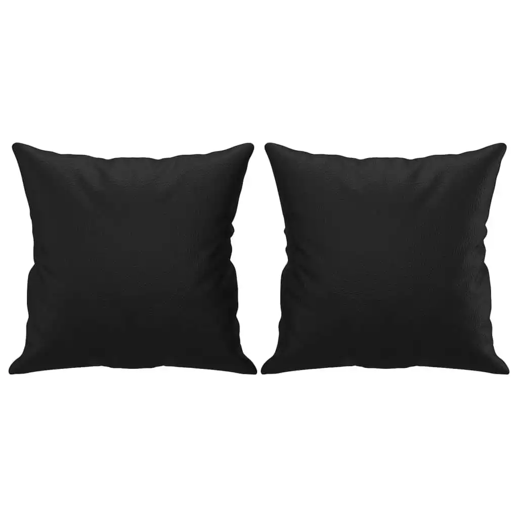 Throw Pillows 2 pcs Black 40x40 cm Faux Leather 349479