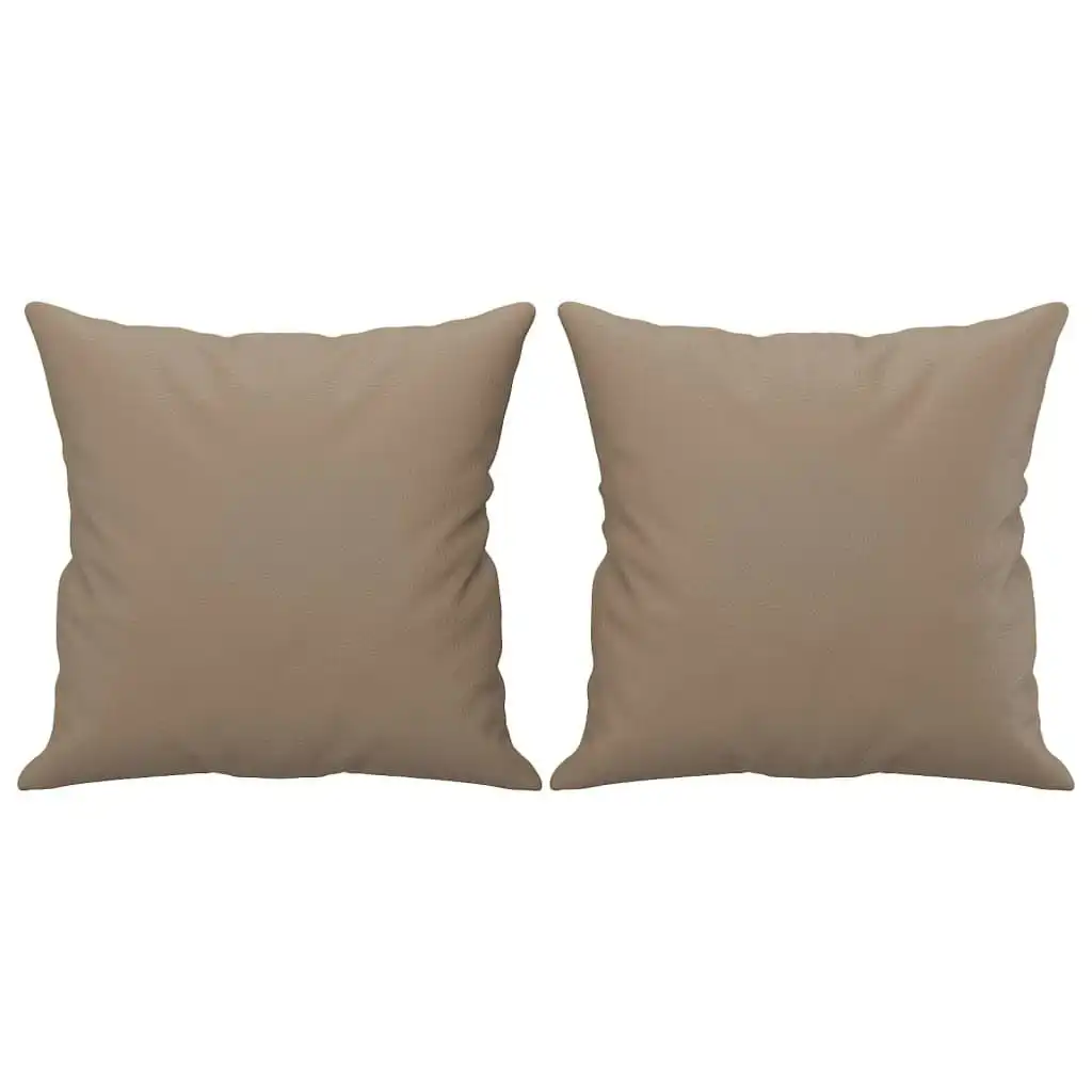 Throw Pillows 2 pcs Cappuccino 40x40 cm Faux Leather 349484