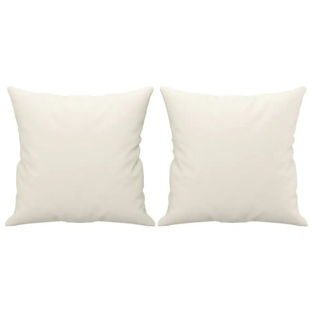 Throw Pillows 2 pcs Cream 40x40 cm Faux Leather 349480