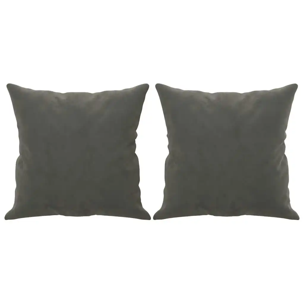 Throw Pillows 2 pcs Dark Grey 40x40 cm Velvet 349486