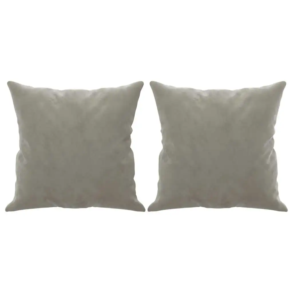 Throw Pillows 2 pcs Light Grey 40x40 cm Velvet 349485