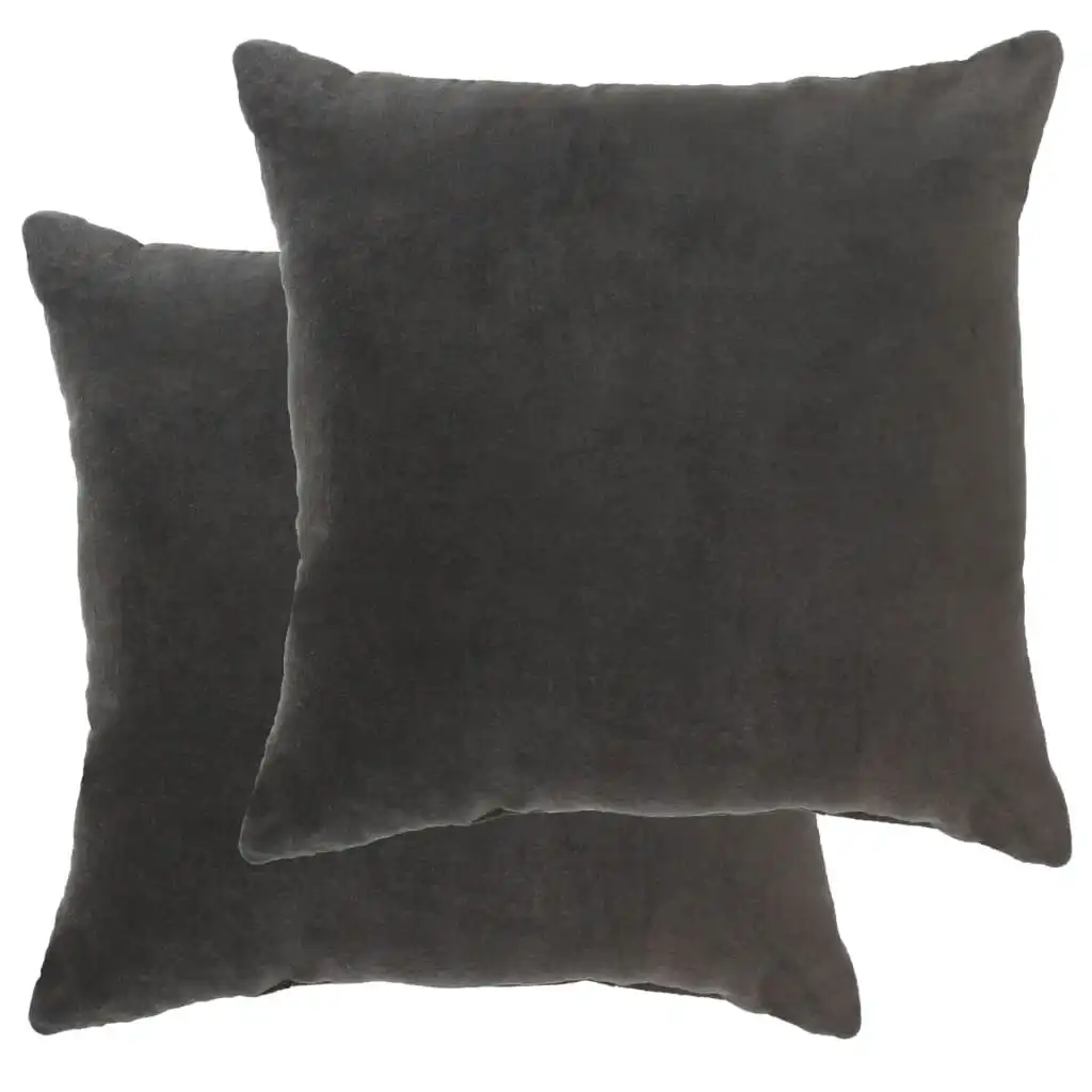 Cushions Cotton Velvet 2 pcs 45x45 cm Anthracite 284042