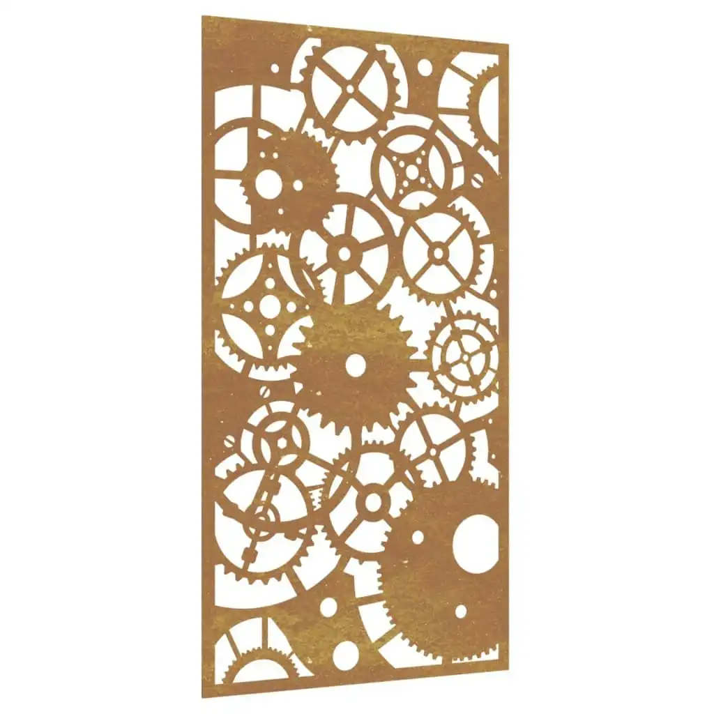 Garden Wall Decoration 105x55 cm Corten Steel Gear Wheel Design 824492