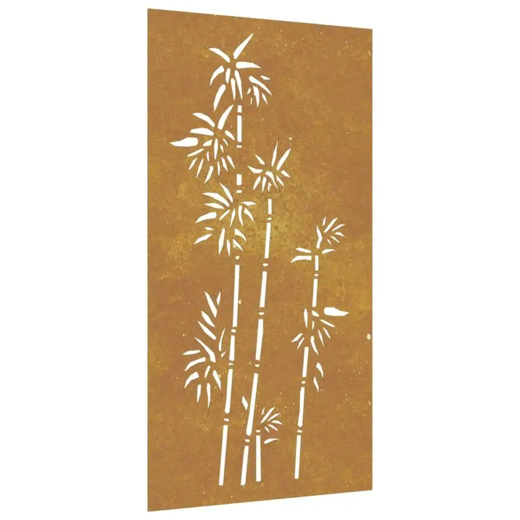 Garden Wall Decoration 105x55 cm Corten Steel Bamboo Design 824484