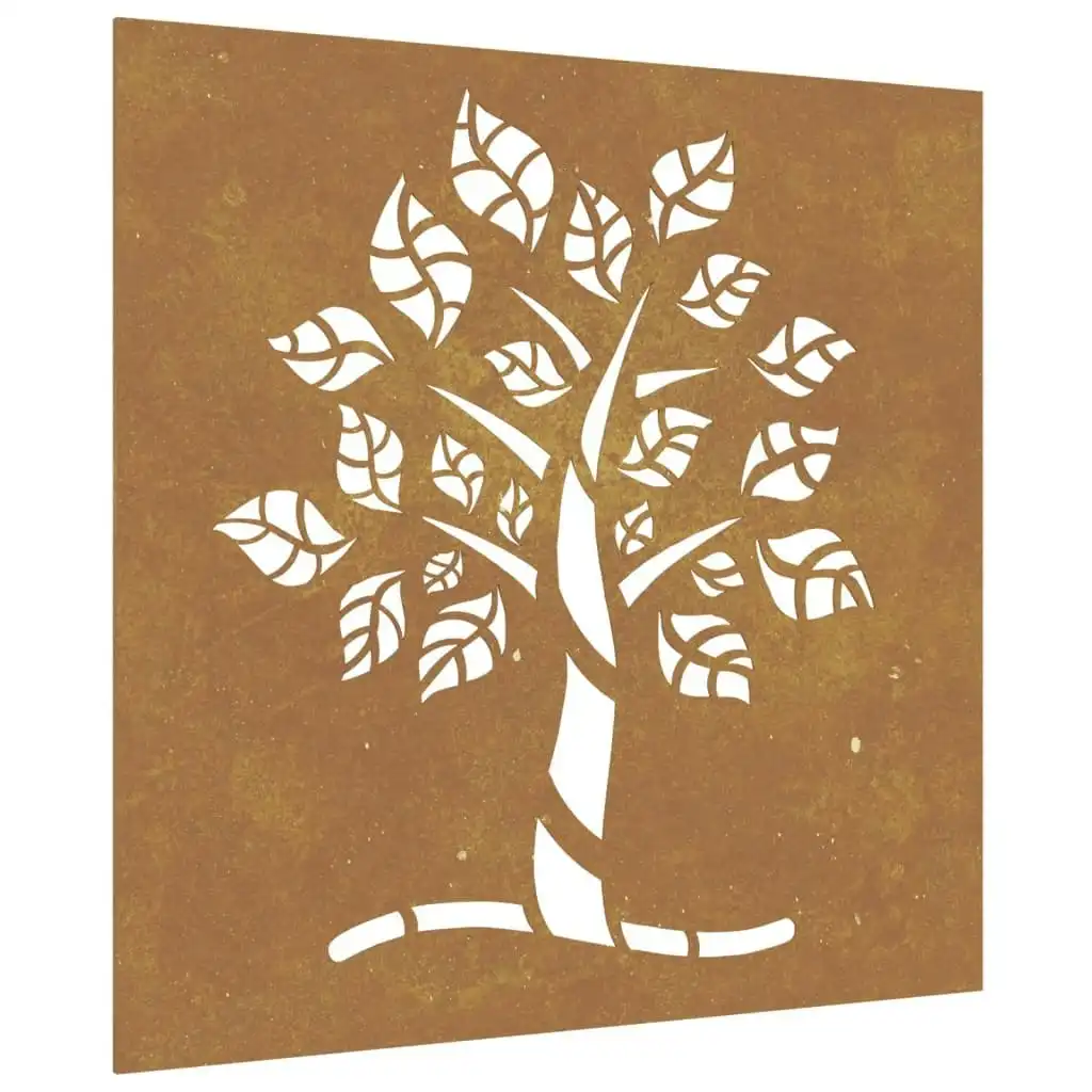 Garden Wall Decoration 55x55 cm Corten Steel Tree Design 824505