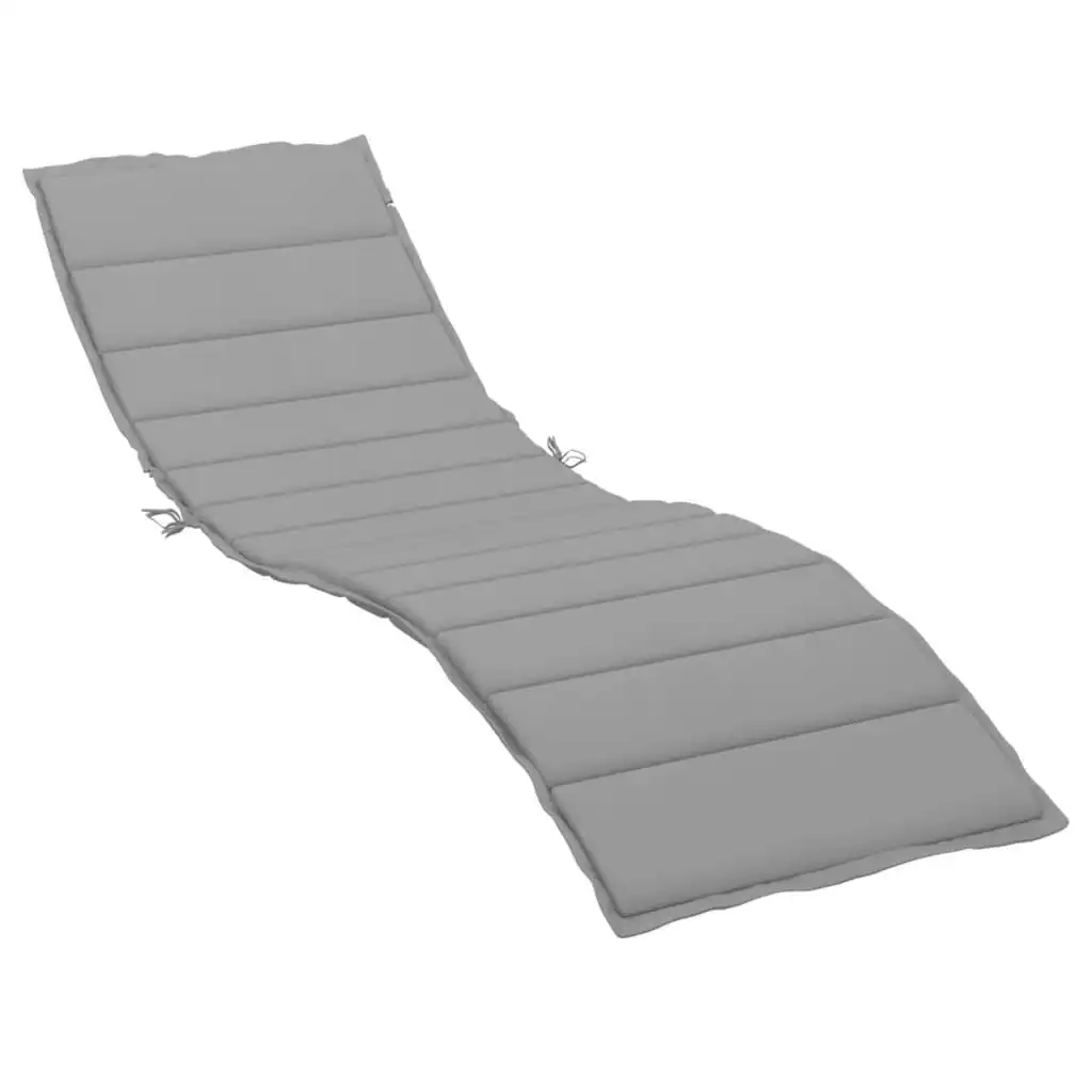 Sun Lounger Cushion Grey 200x70x3cm Oxford Fabric 314219