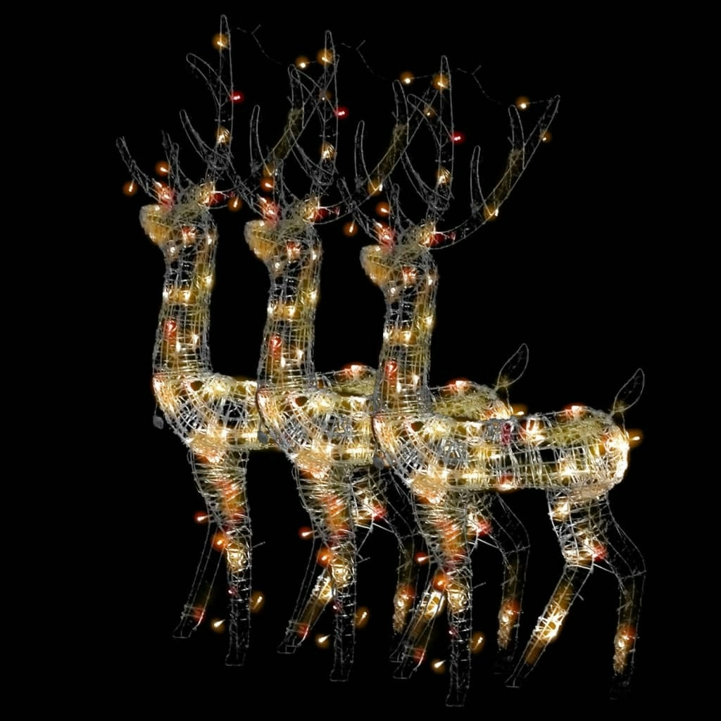 Acrylic Reindeer Christmas Decorations 3 pcs 120cm Multicolour 3154352