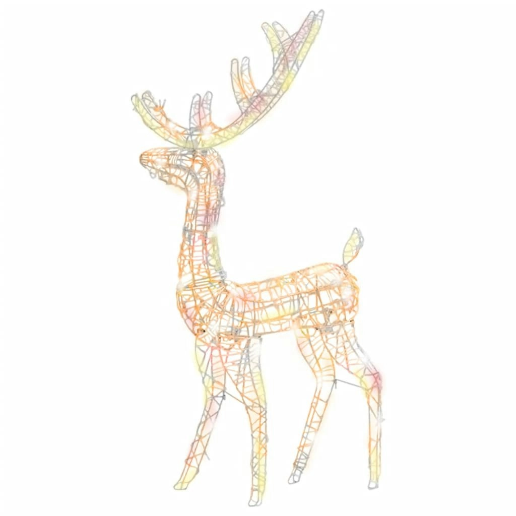 Acrylic Reindeer Christmas Decoration 140 LEDs 120 cm Colourful 329784