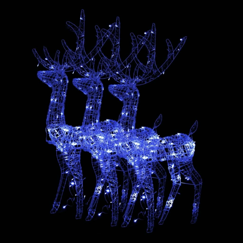 Acrylic Reindeer Christmas Decorations 3 pcs 120 cm Blue 3154349