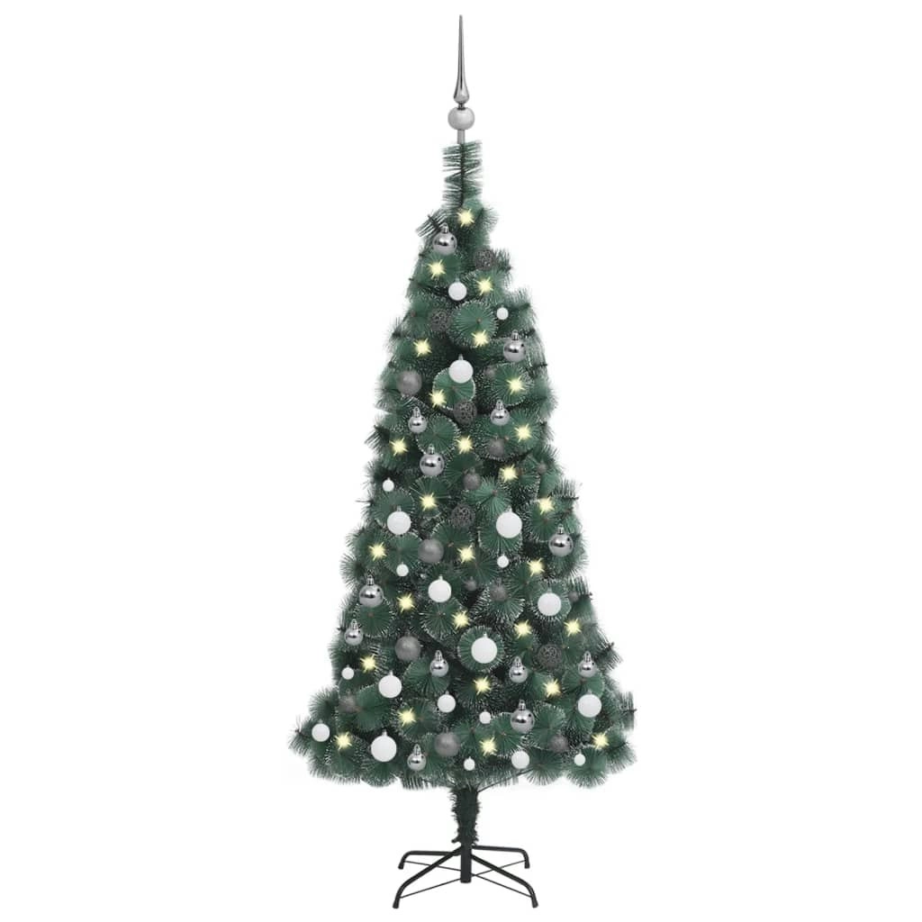 Artificial Christmas Tree LEDs&Ball Set Green 150 cm PVC&PE 3077923