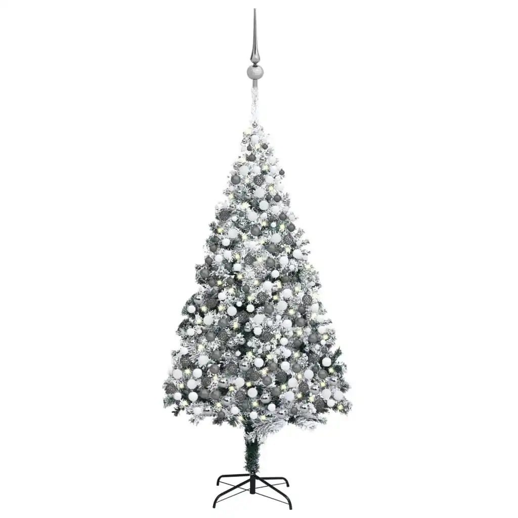 Artificial Christmas Tree LEDs&Ball Set&Flocked Snow Green 400cm 3077891