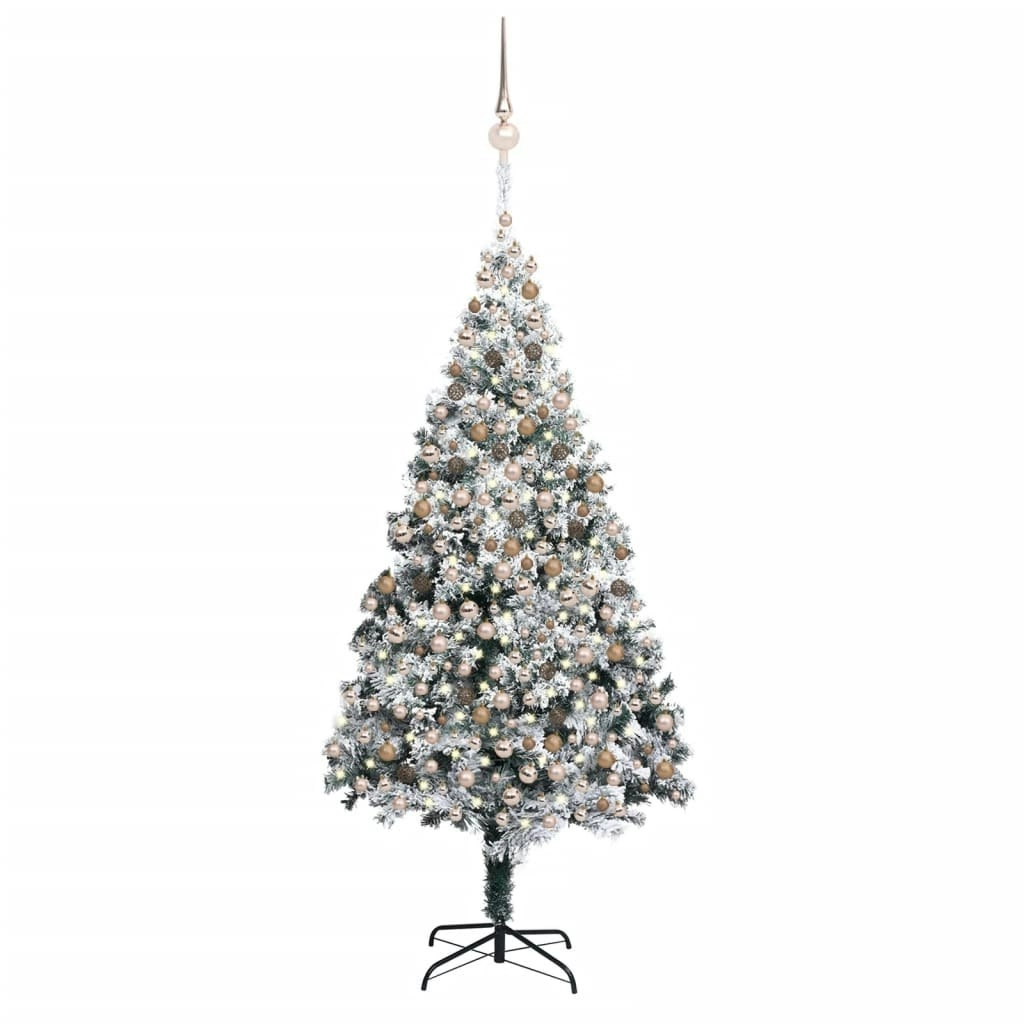 Artificial Christmas Tree LEDs&Ball Set&Flocked Snow Green 400cm 3077843