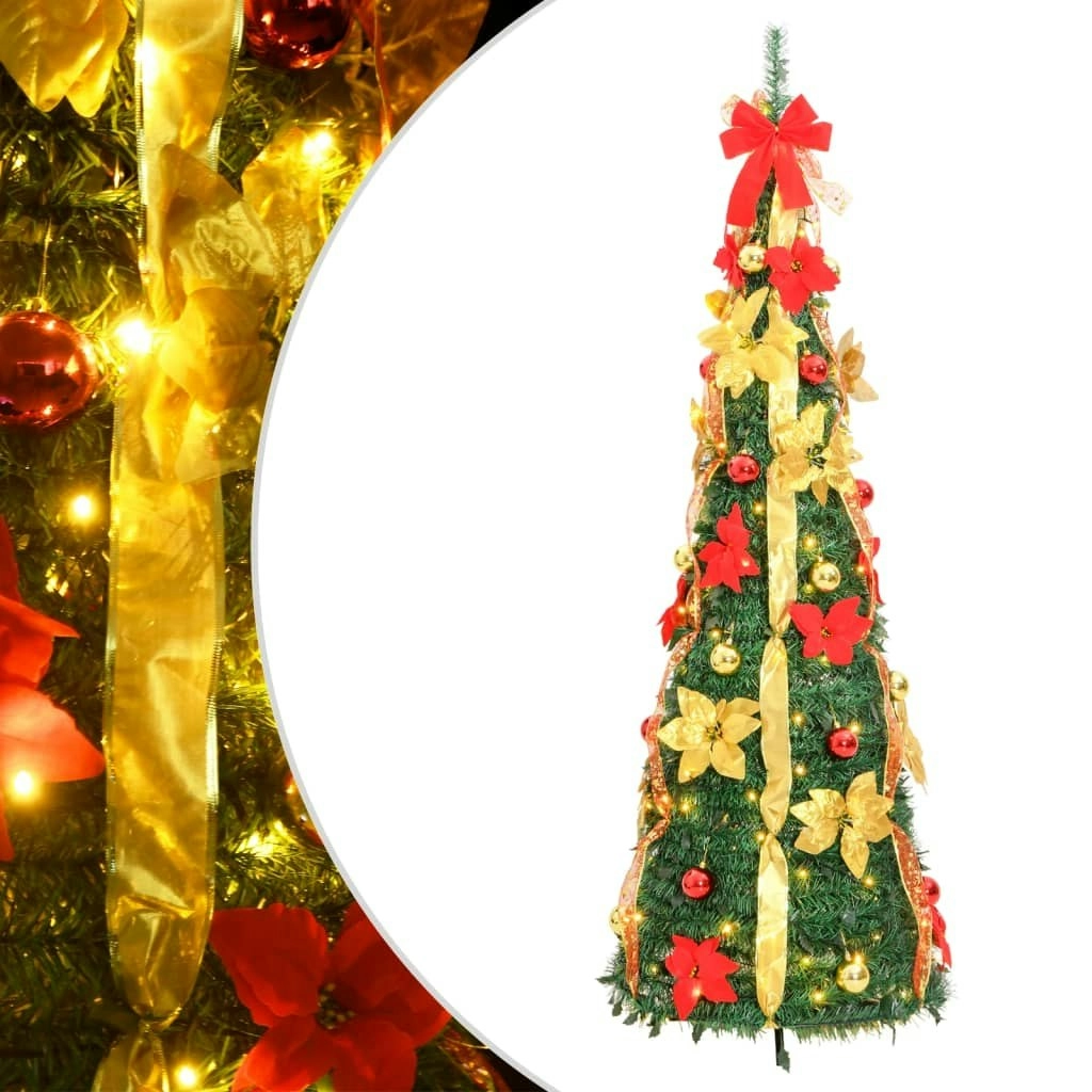 Artificial Christmas Tree Pop-up 100 LEDs Green 150 cm 357761