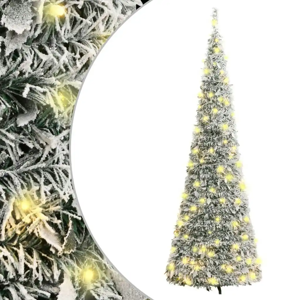 Artificial Christmas Tree Pop-up Flocked Snow 200 LEDs 210 cm 357759