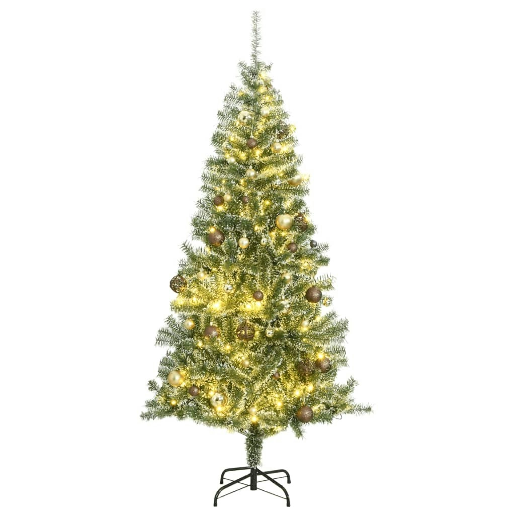 Artificial Christmas Tree with 300 LEDs&Ball Set&Flocked Snow 180 cm 3210125