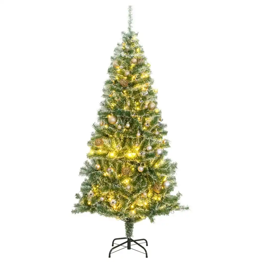 Artificial Christmas Tree with 300 LEDs&Ball Set&Flocked Snow 210 cm 3210144