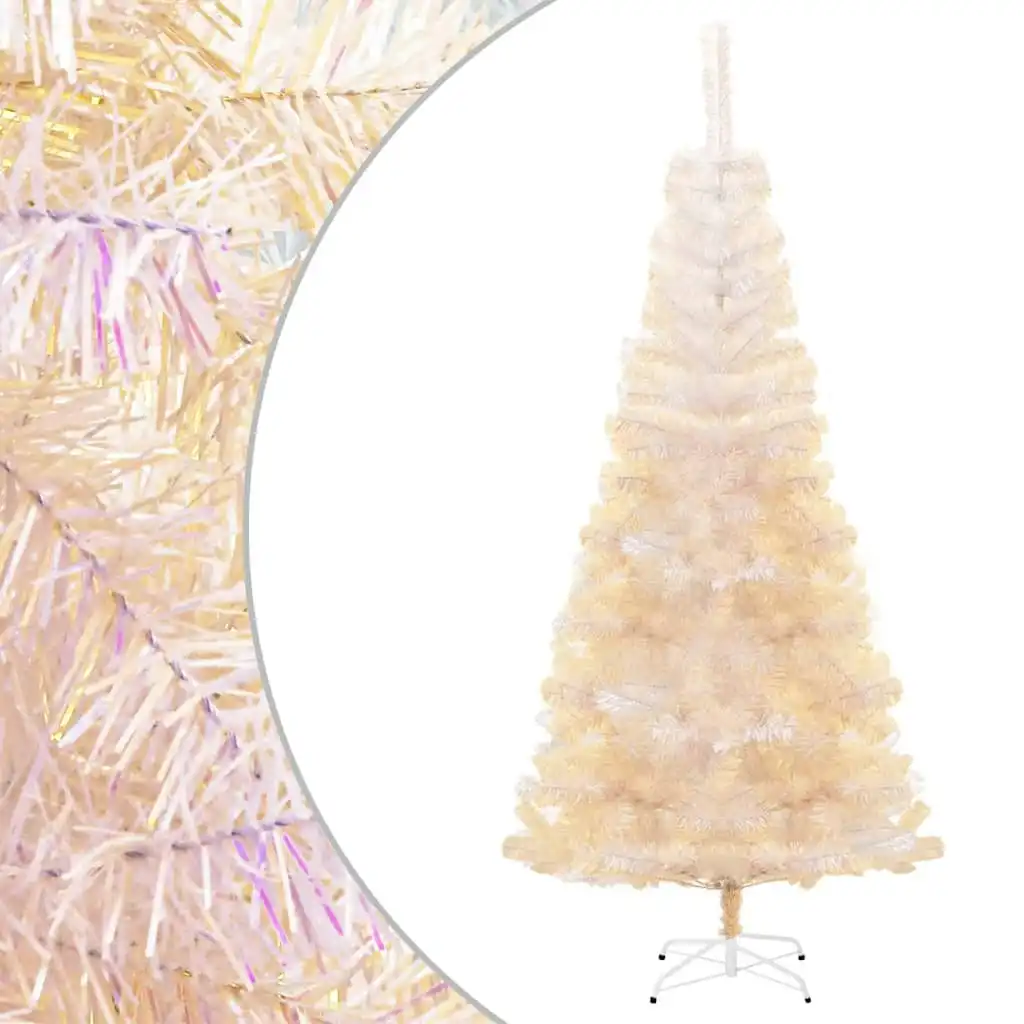 Artificial Christmas Tree with Iridescent Tips White 210 cm PVC 344636