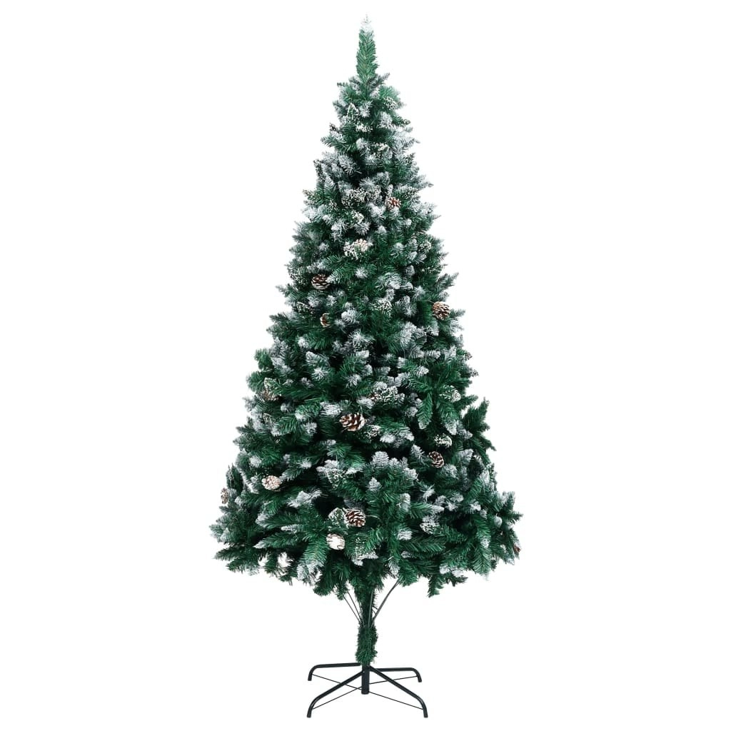 Artificial Christmas Tree with Pine Cones and White Snow 240 cm 321018