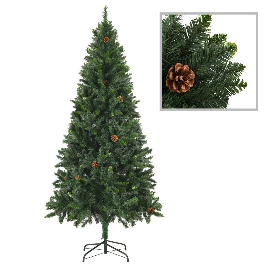 Artificial Christmas Tree with Pine Cones Green 180 cm 284315