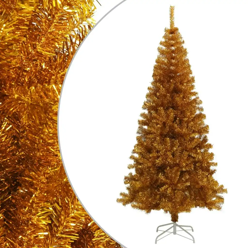 Artificial Christmas Tree with Stand Gold 210 cm PET 321011