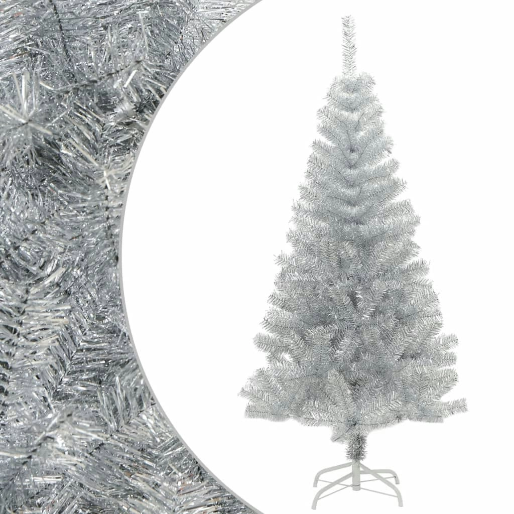 Artificial Christmas Tree with Stand Silver 120 cm PET 329187