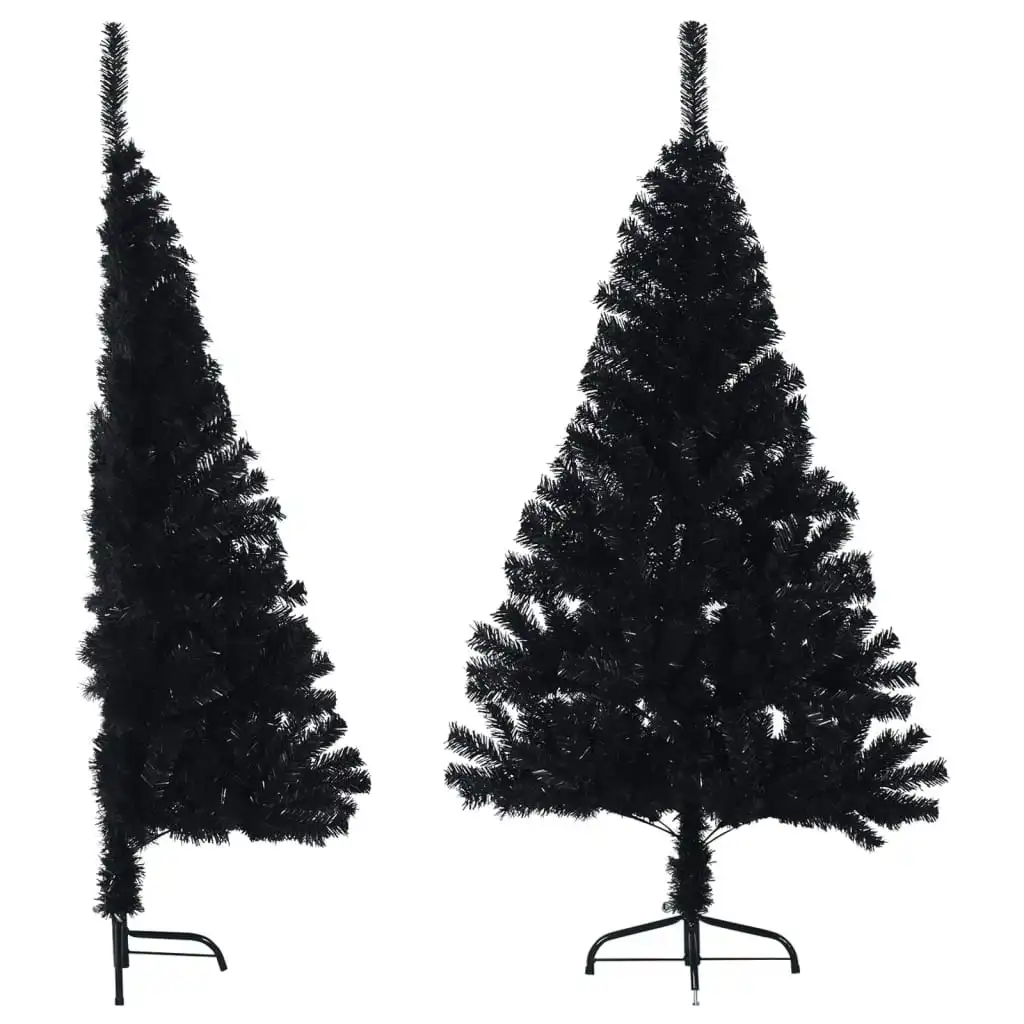 Artificial Half Christmas Tree with Stand Black 120 cm PVC 344675