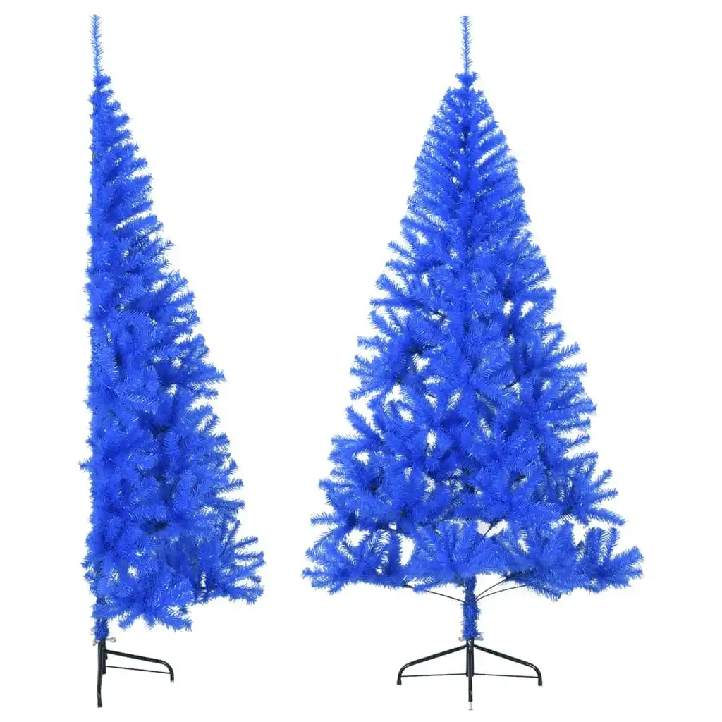 Artificial Half Christmas Tree with Stand Blue 210 cm PVC 344683