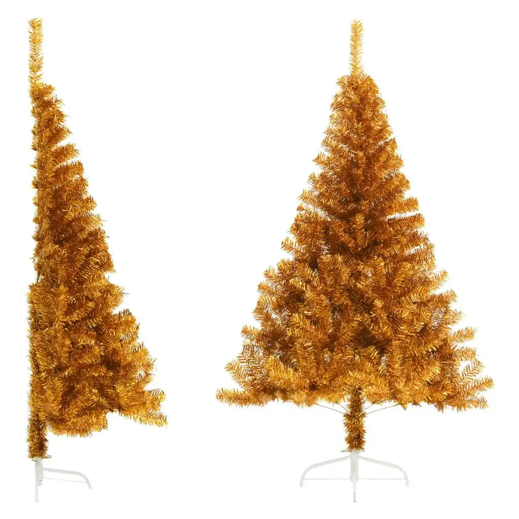 Artificial Half Christmas Tree with Stand Gold 180 cm PET 344692