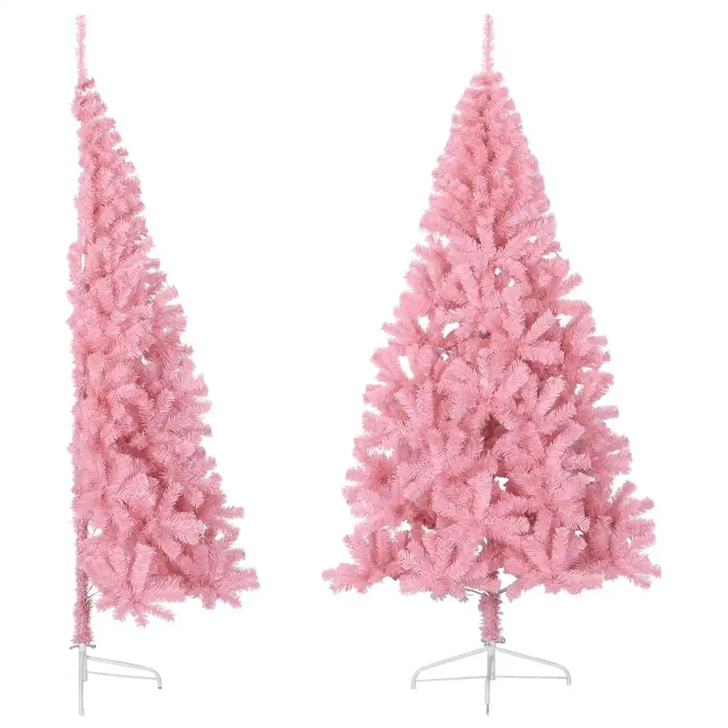 Artificial Half Christmas Tree with Stand Pink 240 cm PVC 344674