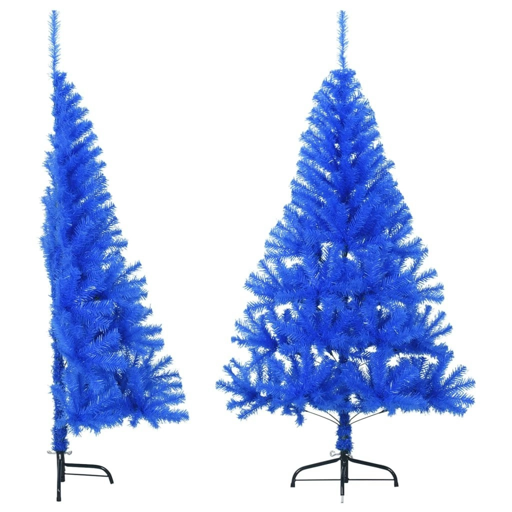 Artificial Half Christmas Tree with Stand Blue 120 cm PVC 344680