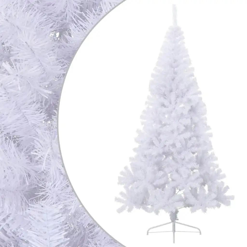 Artificial Half Christmas Tree with Stand White 210 cm PVC 328420