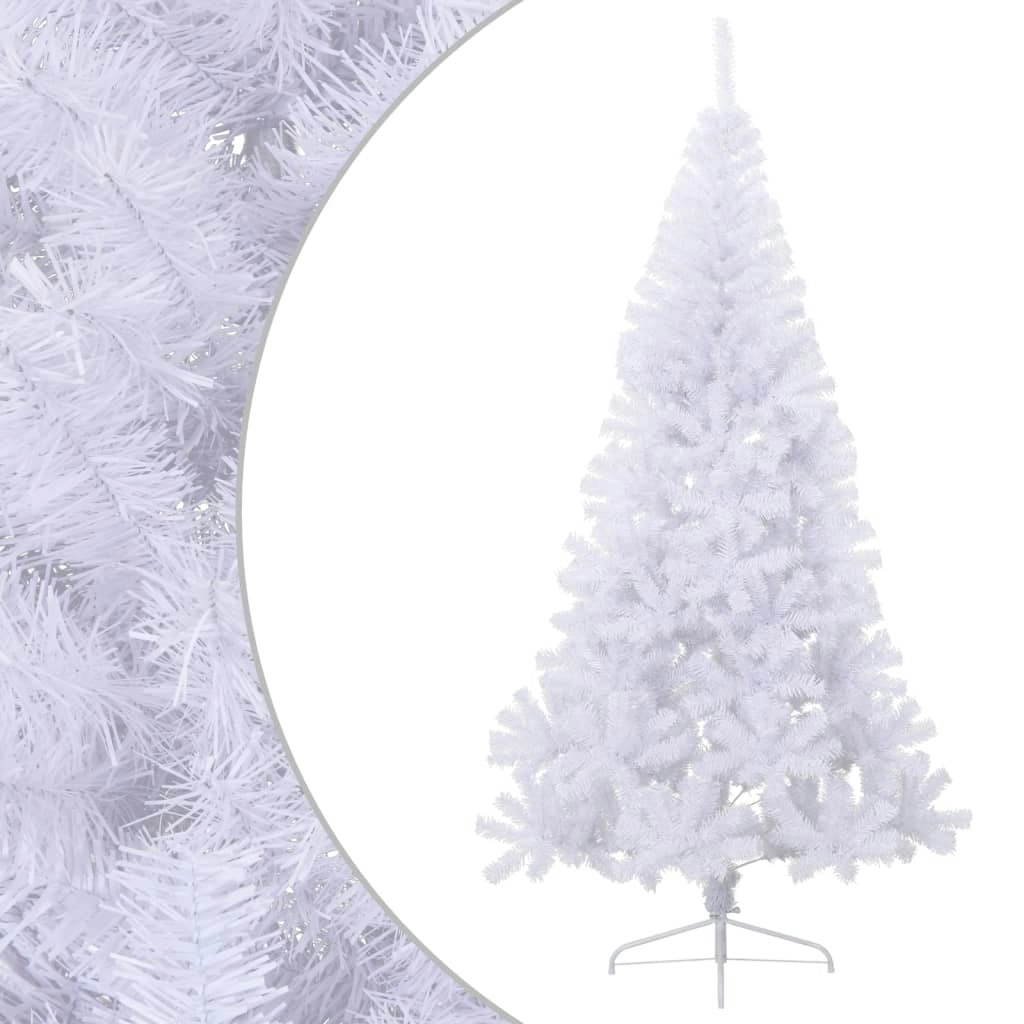 Artificial Half Christmas Tree with Stand White 240 cm PVC 328421