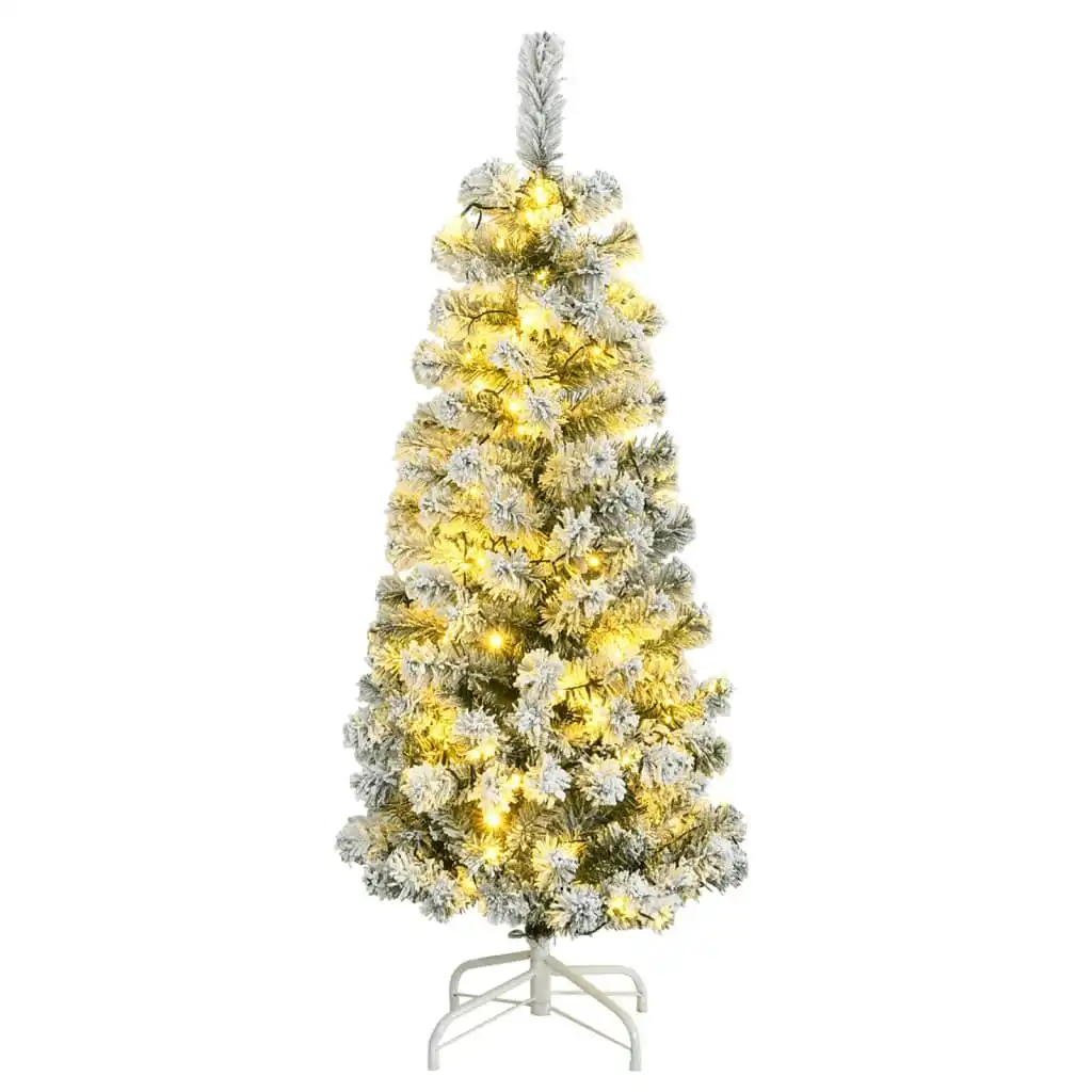 Artificial Hinged Christmas Tree 150 LEDs & Flocked Snow 150 cm 3210450