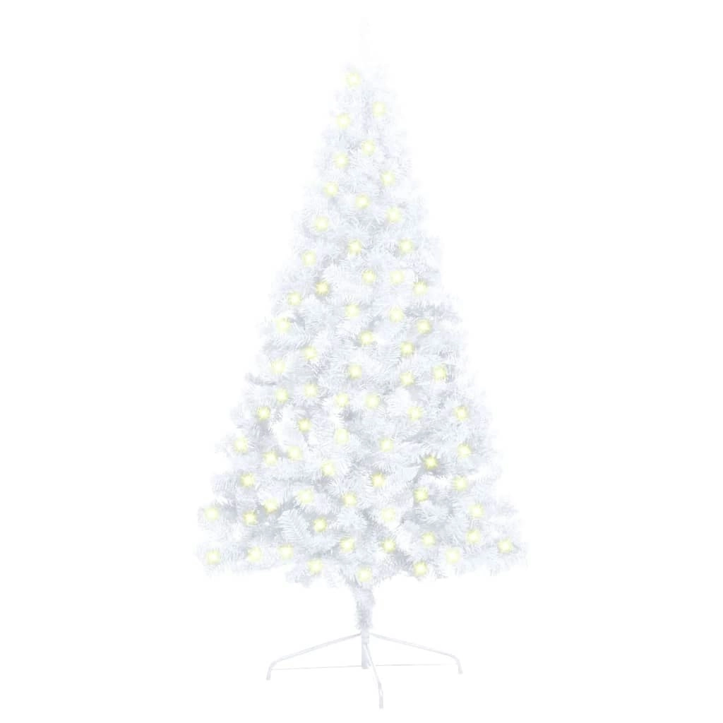 Artificial Half Pre-lit Christmas Tree with Stand White 120 cm PVC 3077396