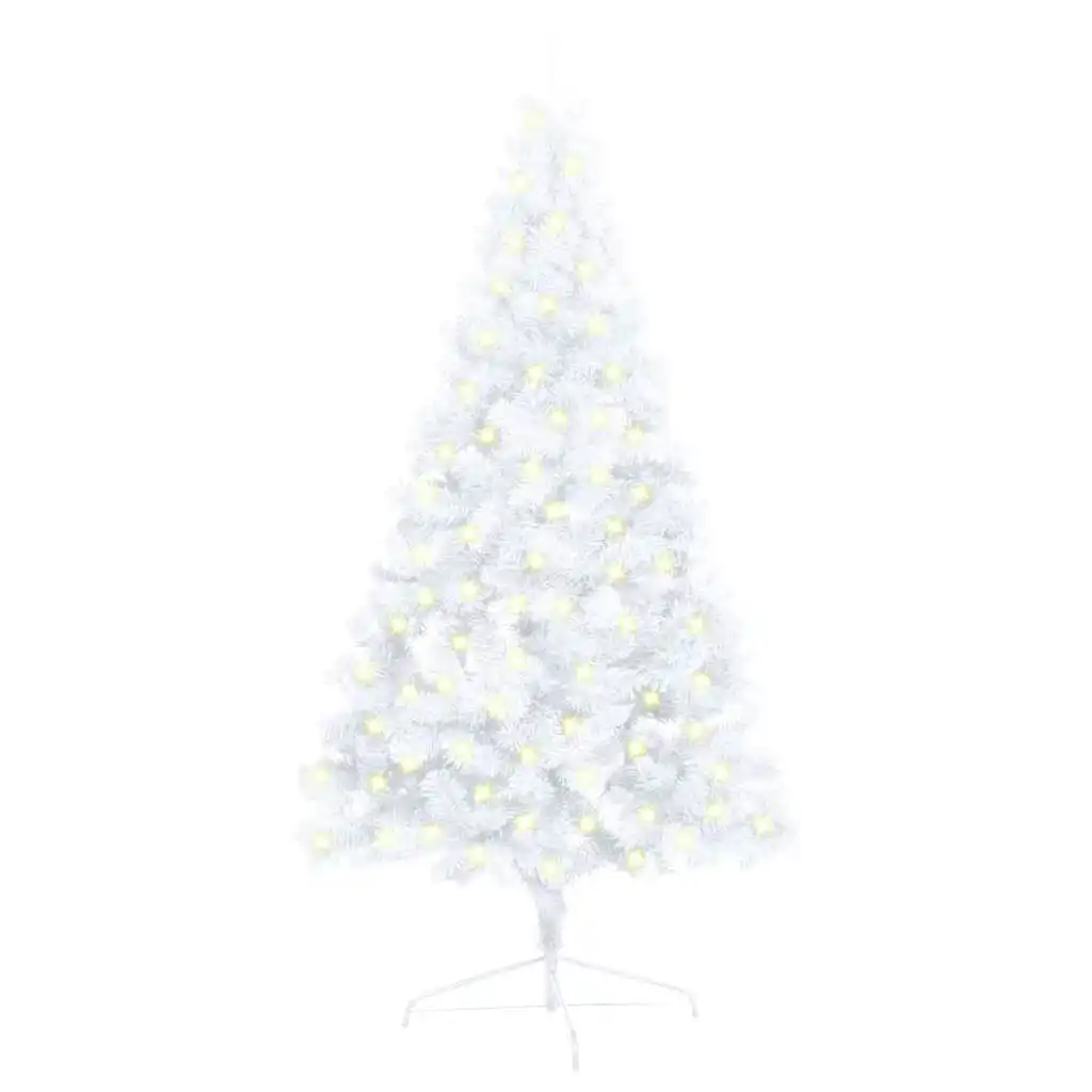 Artificial Half Pre-lit Christmas Tree with Stand White 120 cm PVC 3077396