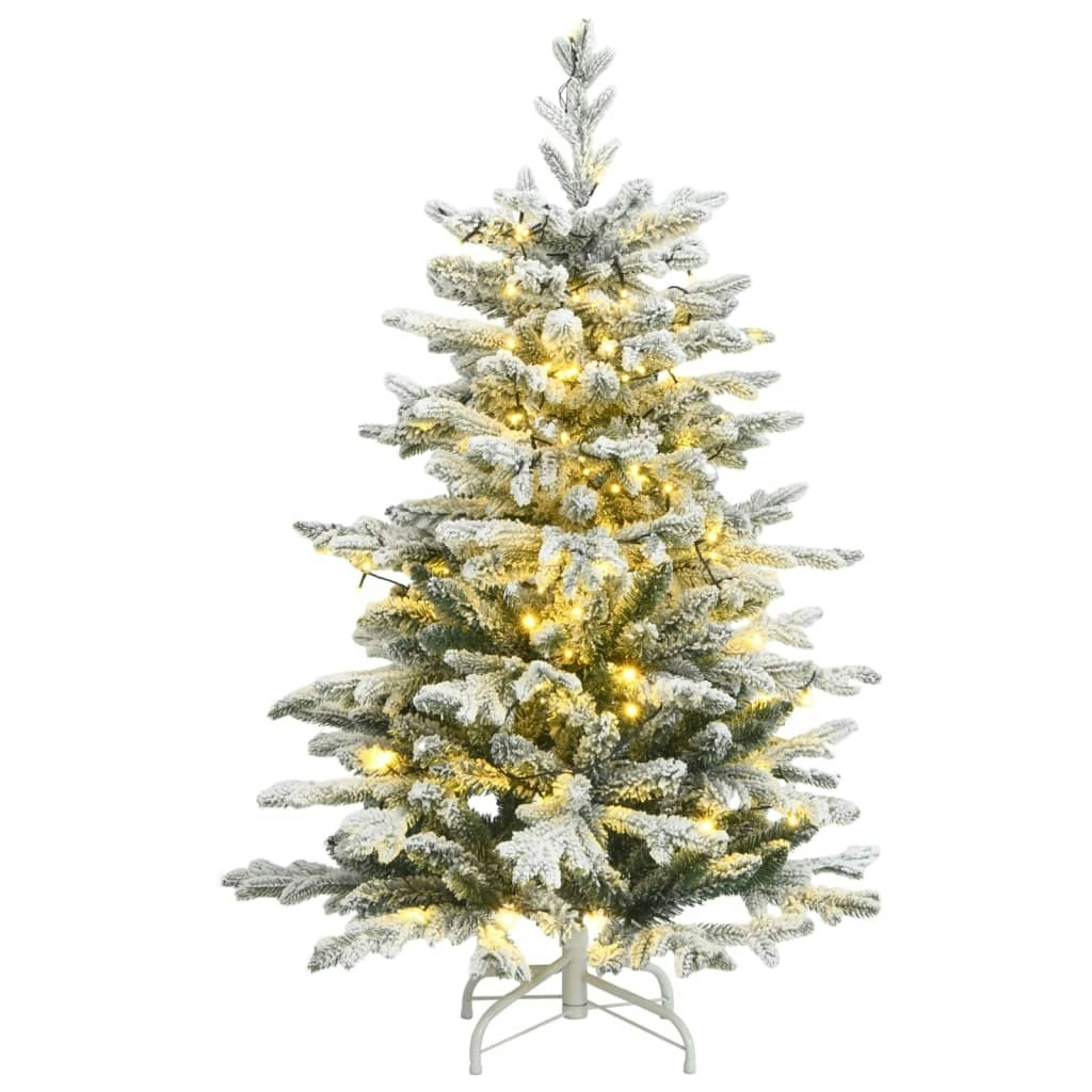 Artificial Hinged Christmas Tree 150 LEDs & Flocked Snow 150 cm 3210452