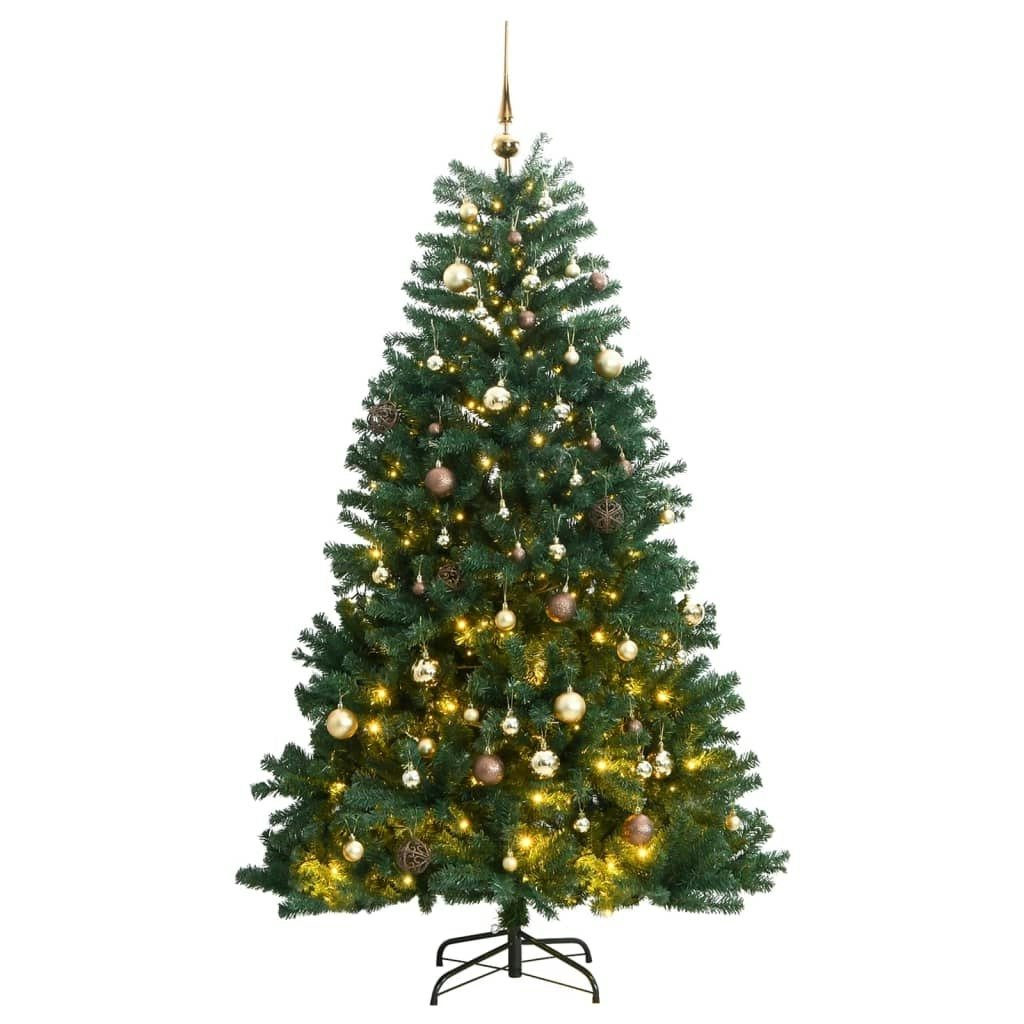 Artificial Hinged Christmas Tree with 300 LEDs & Ball Set 180 cm 3210128