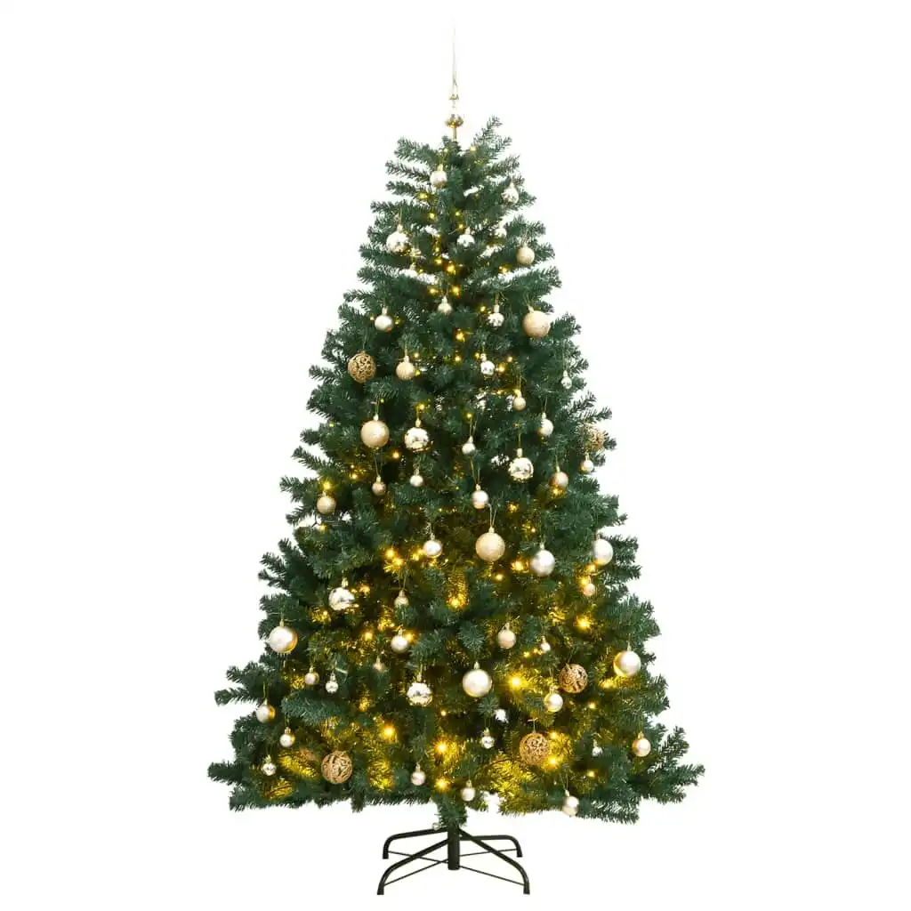 Artificial Hinged Christmas Tree with 300 LEDs & Ball Set 210 cm 3210147