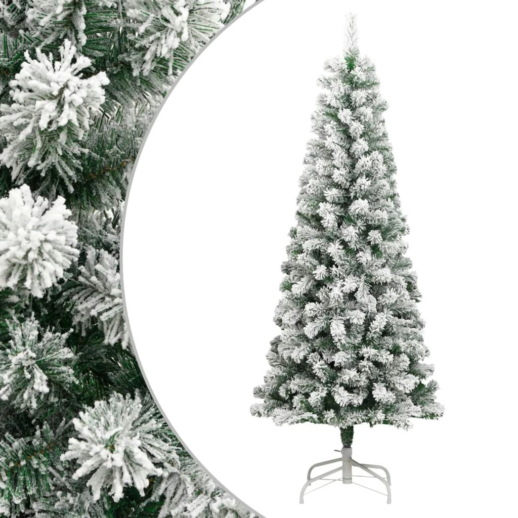 Artificial Hinged Christmas Tree with Flocked Snow 210 cm 358382