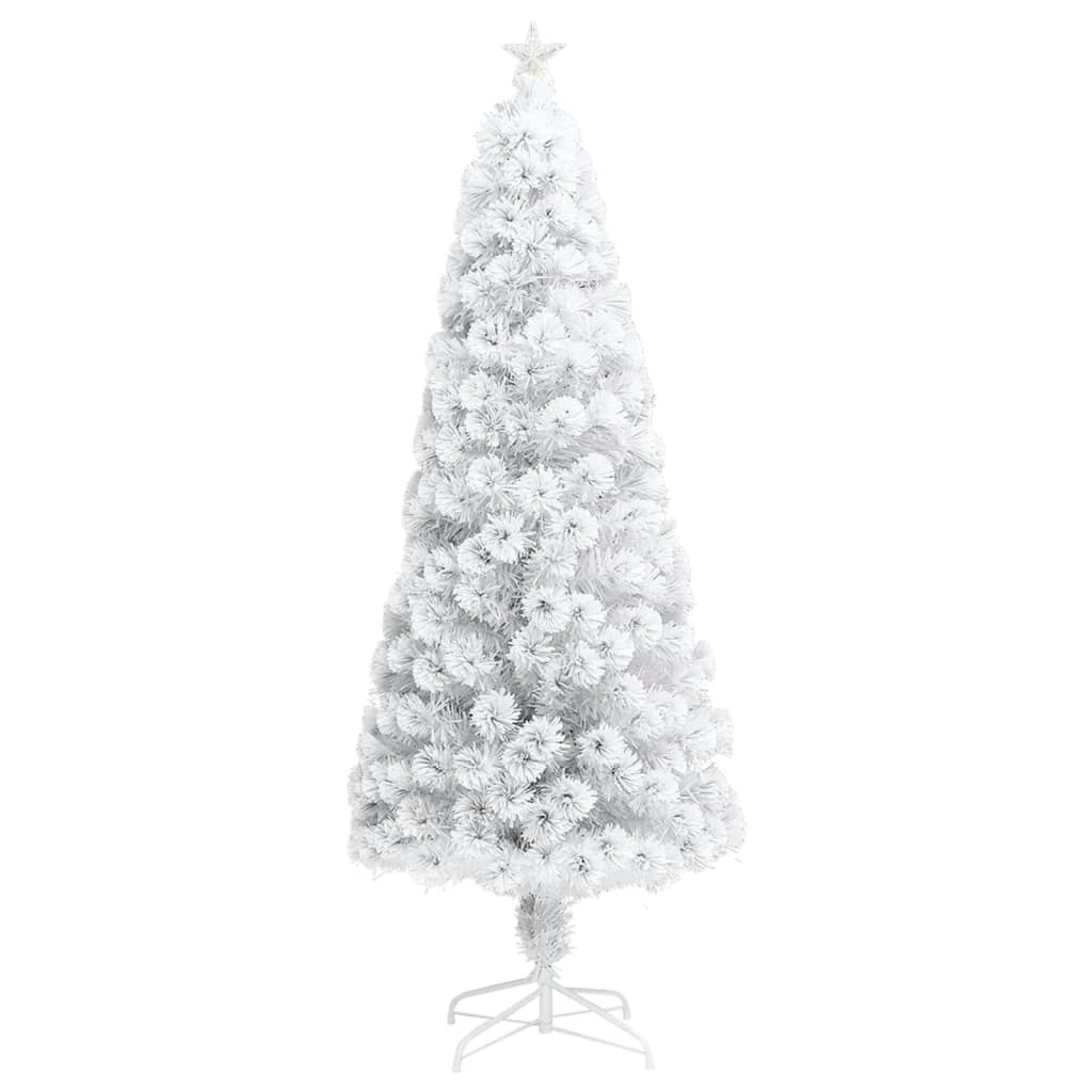 Artificial Pre-lit Christmas Tree White 210 cm Fibre Optic 329087