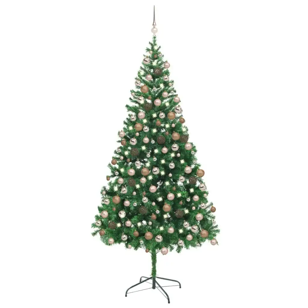 Artificial Pre-lit Christmas Tree with Ball Set 210 cm 910 Branches 3077576