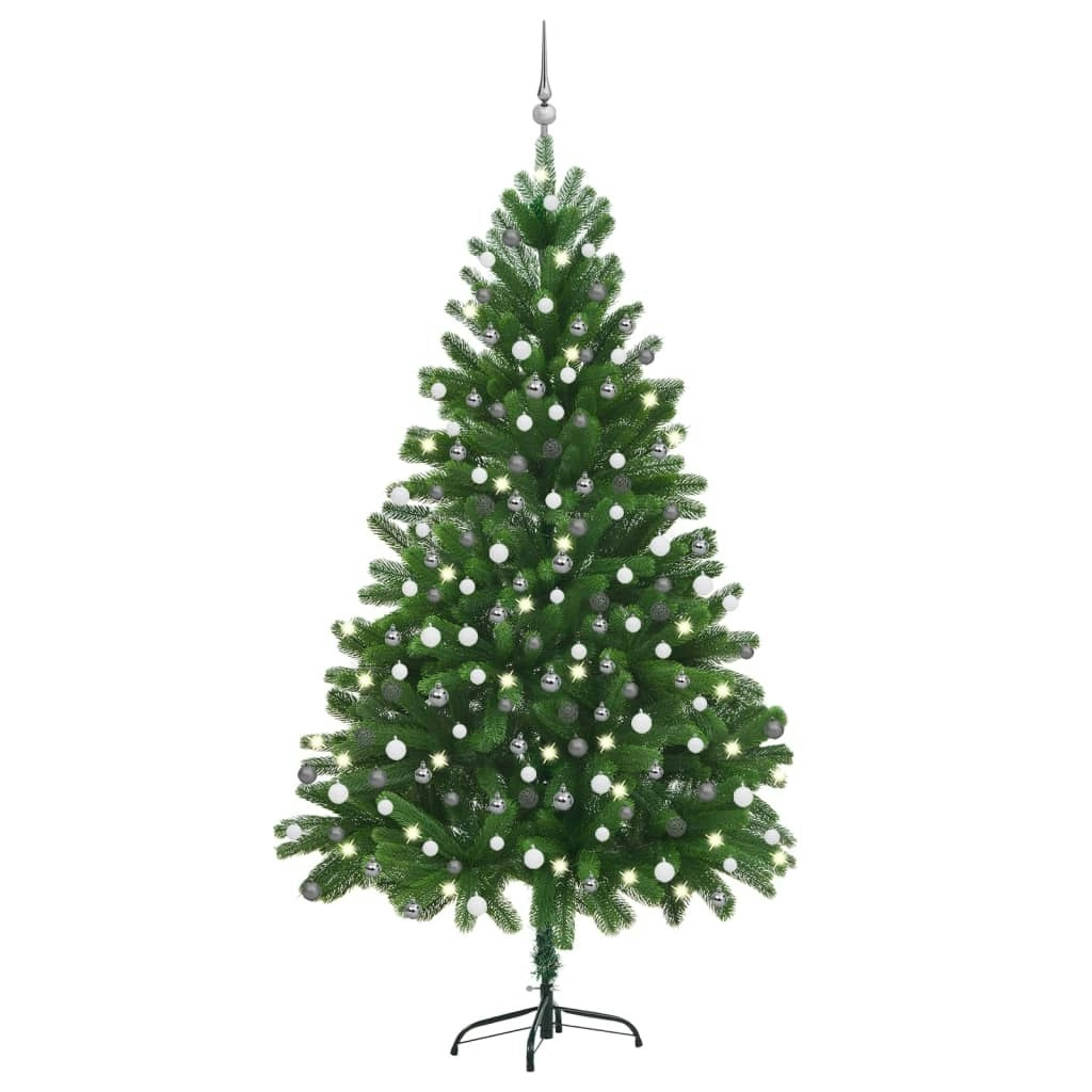 Artificial Pre-lit Christmas Tree with Ball Set 210 cm Green 3077728