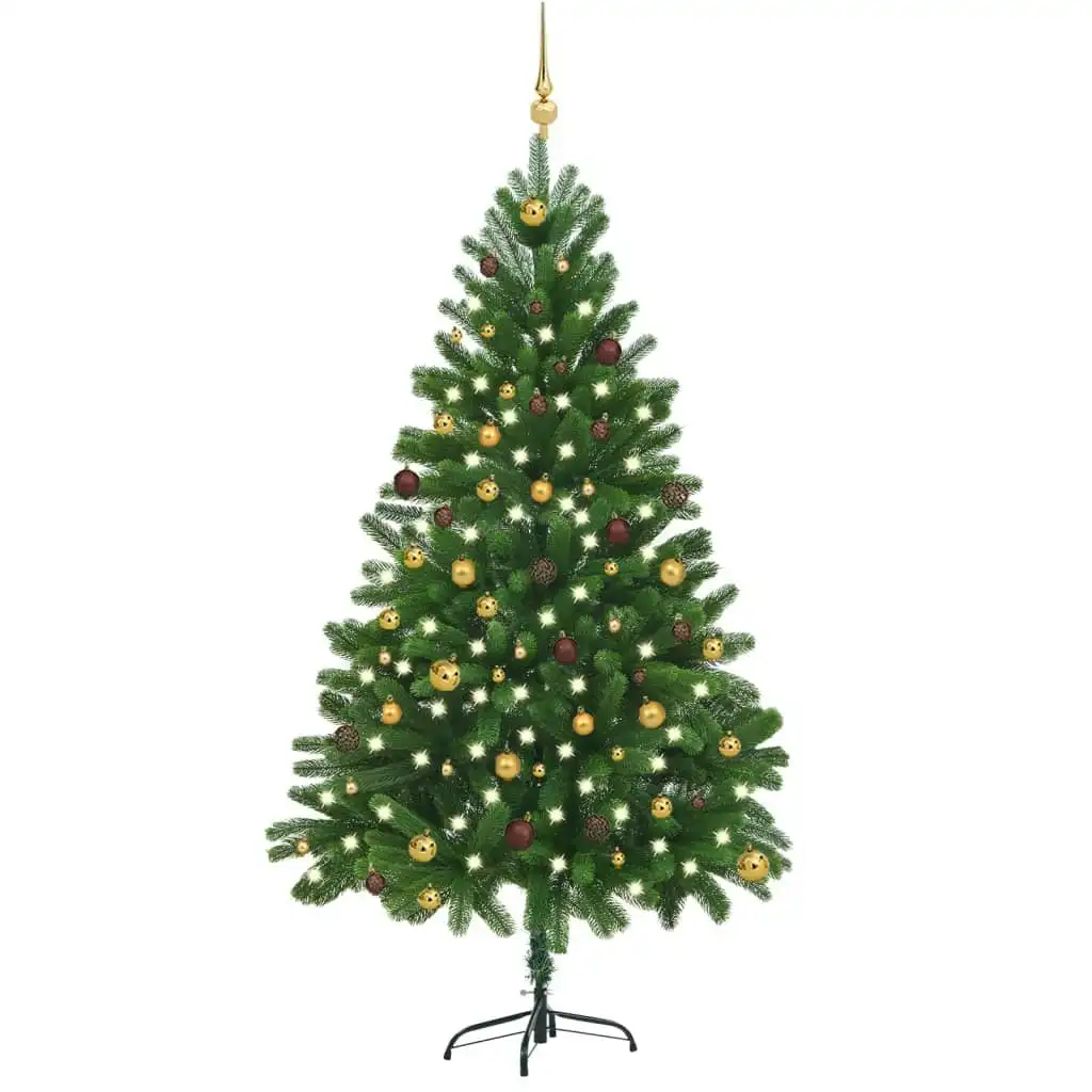 Artificial Pre-lit Christmas Tree with Ball Set 210 cm Green 3077556