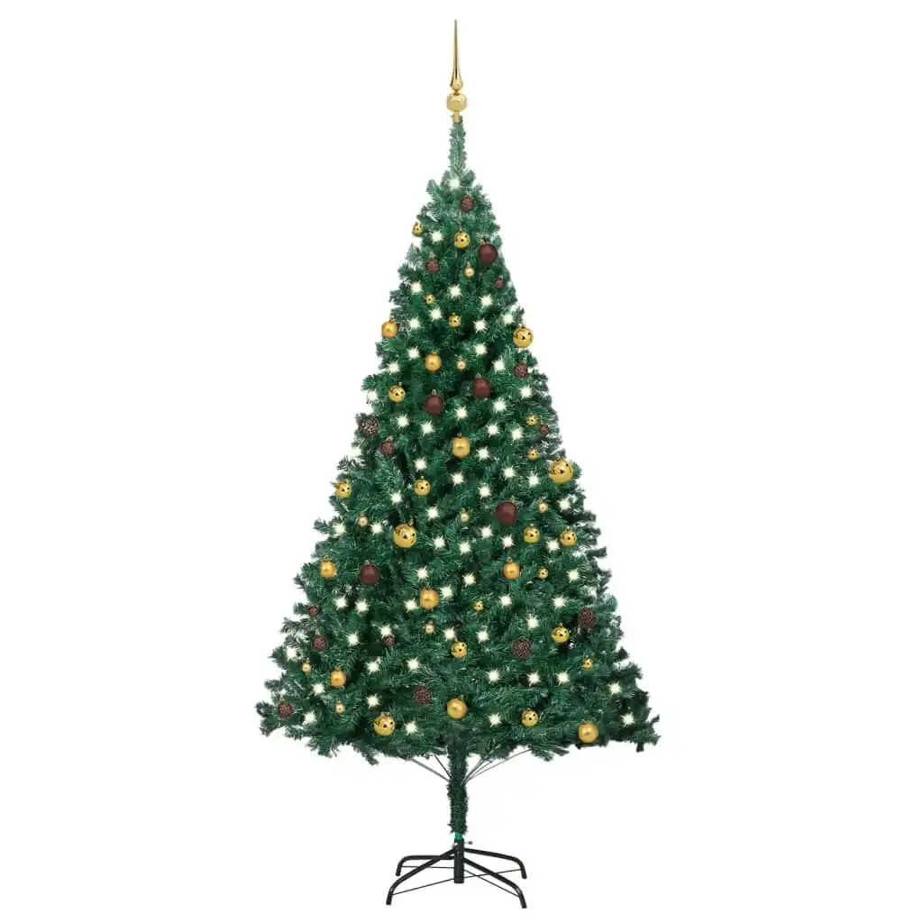 Artificial Pre-lit Christmas Tree with Ball Set Green 240 cm 3077538