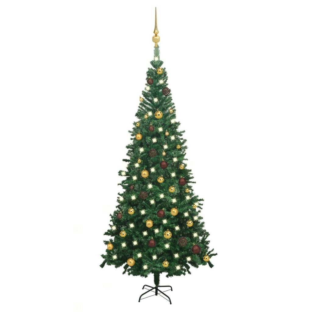 Artificial Pre-lit Christmas Tree with Ball Set L 240 cm Green 3077491