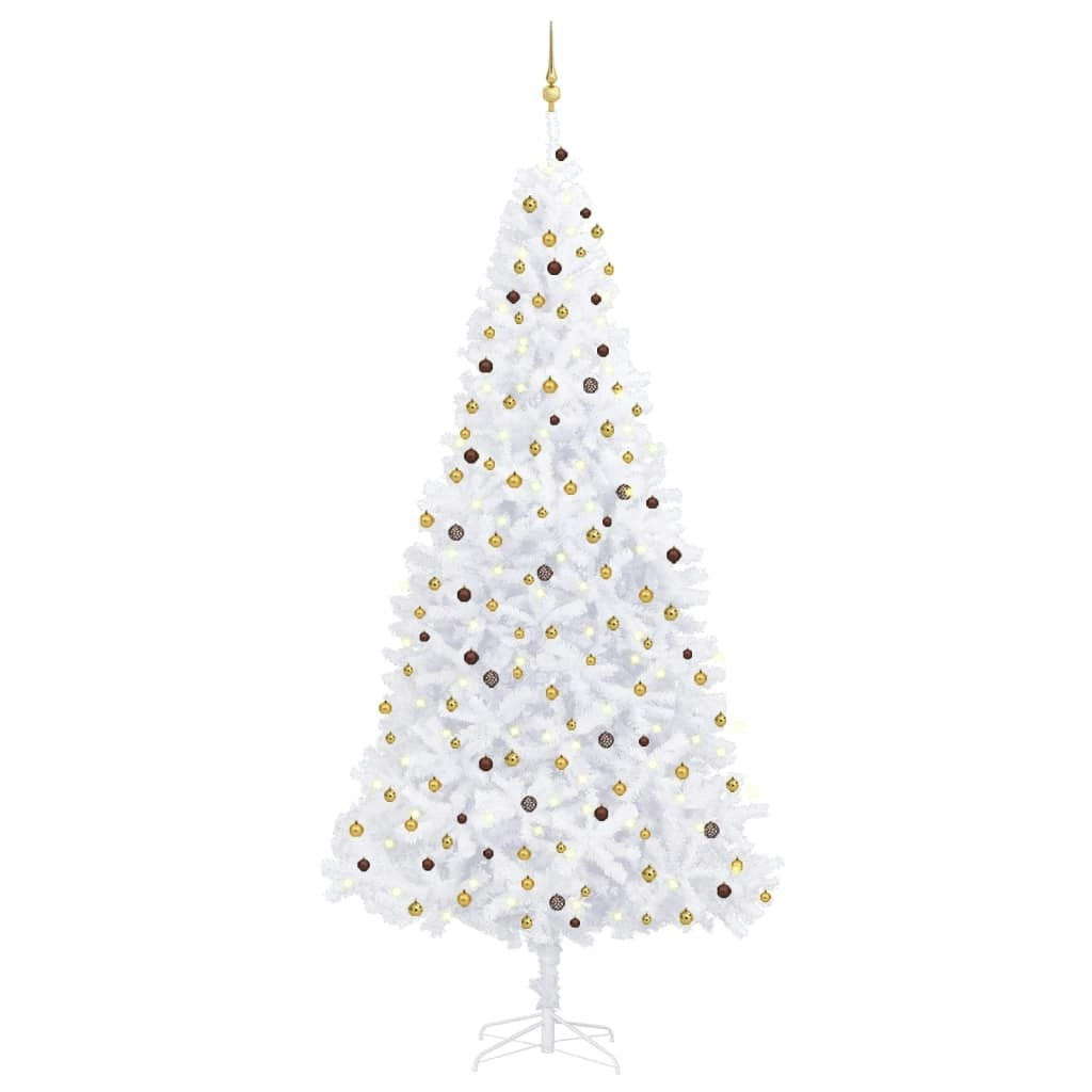 Artificial Pre-lit Christmas Tree with Ball Set LEDs 300 cm White 3077789