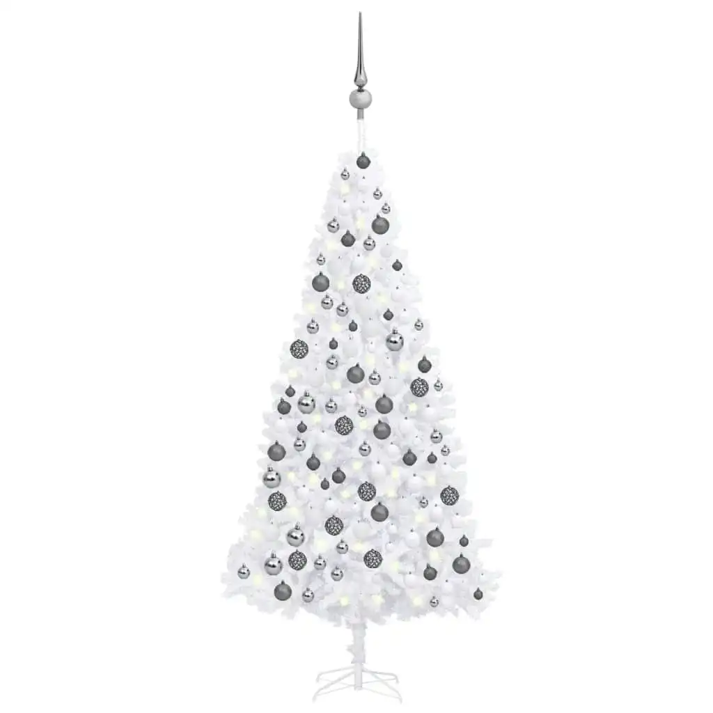 Artificial Pre-lit Christmas Tree with Ball Set LEDs 300 cm White 3077885