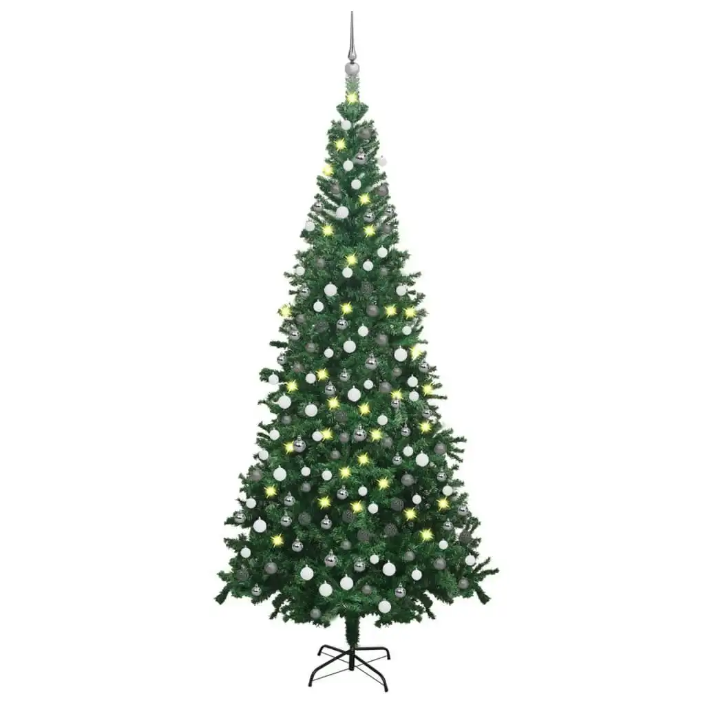 Artificial Pre-lit Christmas Tree with Ball Set L 240 cm Green 3077663